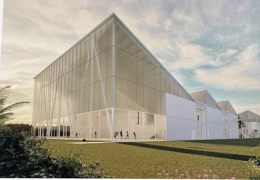 A rendering shows the planned new facility, for which President and CEO Peter Casamento hopes to close on the land in March 2026.