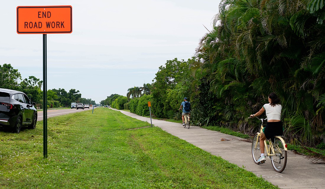 Sidewalks on the southern portion of Gulf of Mexico Drive will be closed nightly as construction crews begin work to install a gas line to accommodate a dredging project in Sarasota Bay.