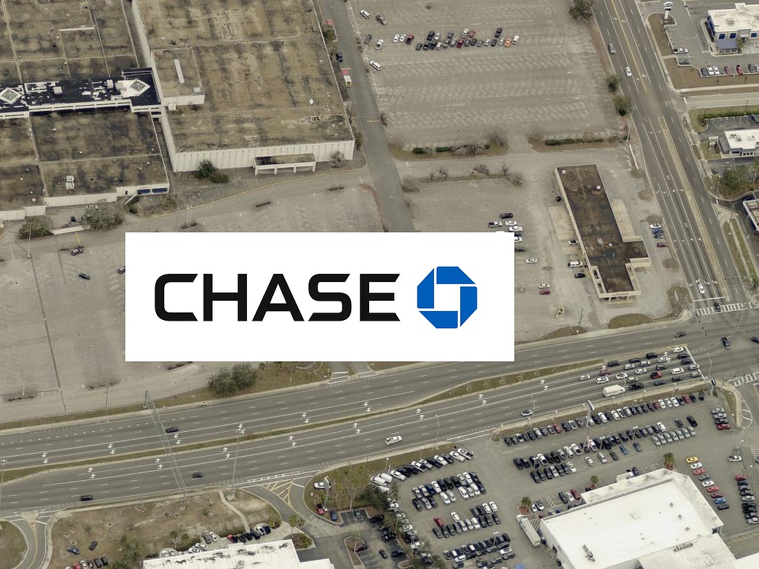 Chase Bank appears to be joining the outparcel lineup at The Nexus at Regency, the new name of Regency Square Mall near the existing Firestone Complete Auto Care center.