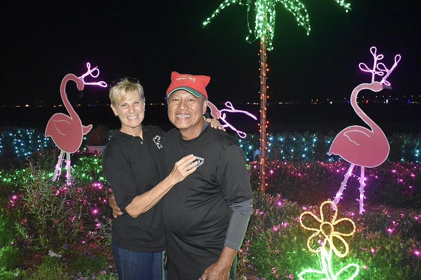Phil and Carolyn Babas of the Bradenton company Affairs in the Air create the display each year.