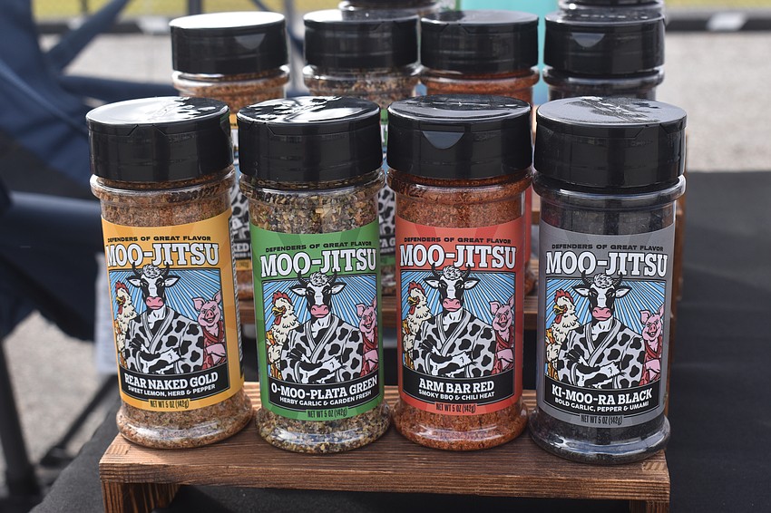 Moo-Jitsu currently sells four different spices, all themed around Brazilian jiu jitsu and the 