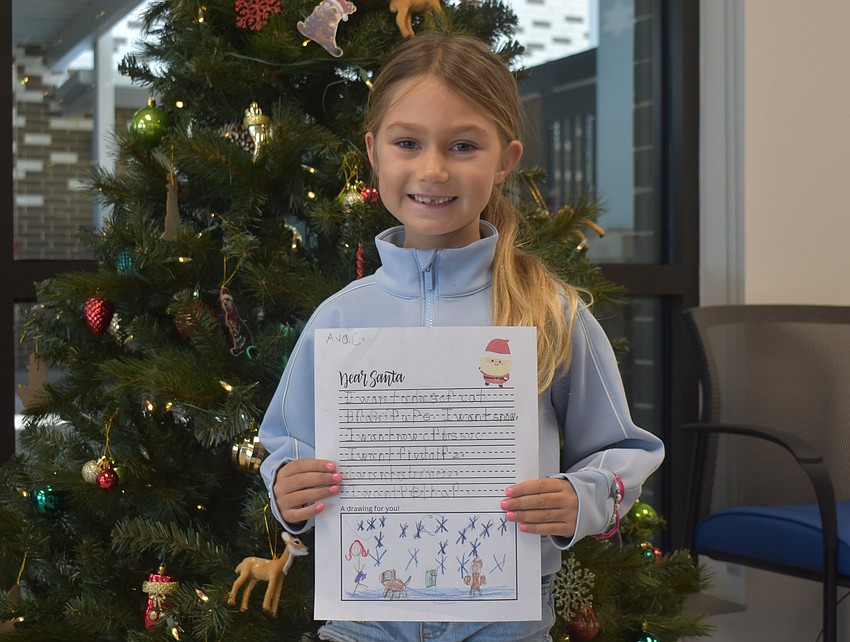 Ava Carter of Kelley Jomisko's kindergarten class at Lake Manatee K-8