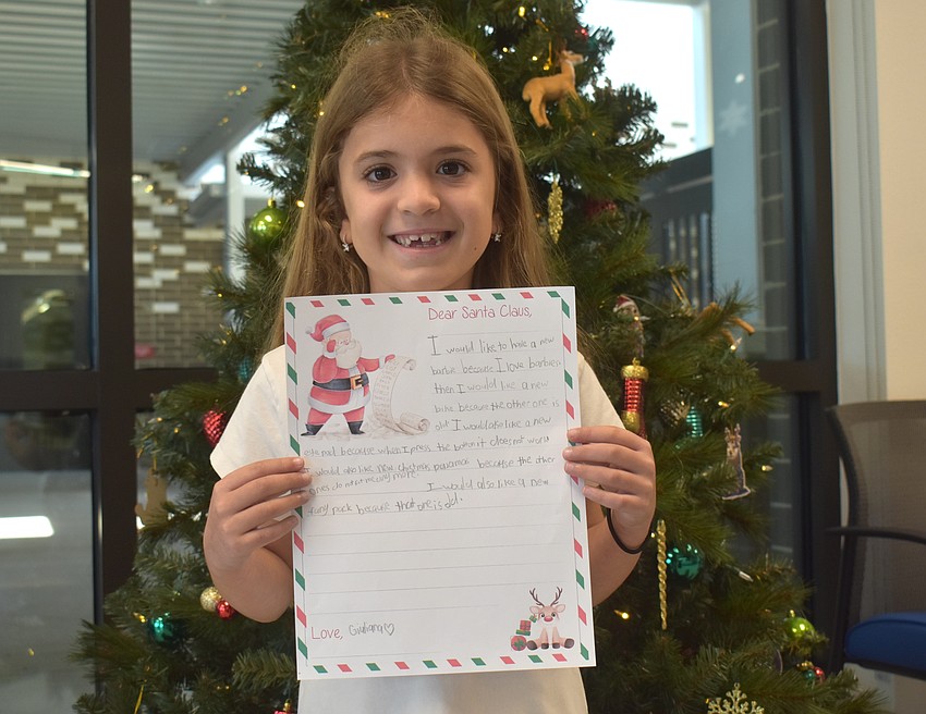 Giuliana Favia of Sarah Orcutt's second grade class at Lake Manatee K-8