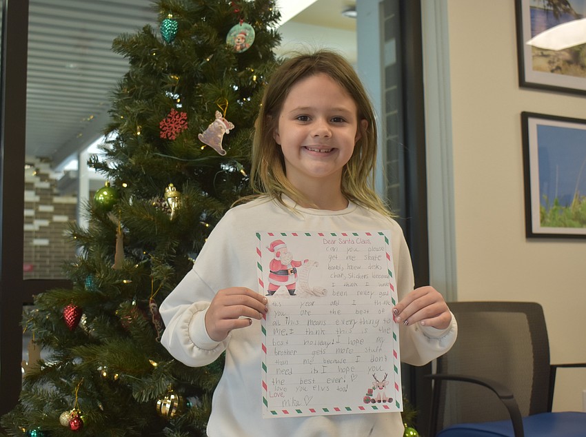 Mika Schack of Sarah Orcutt's second grade class at Lake Manatee K-8