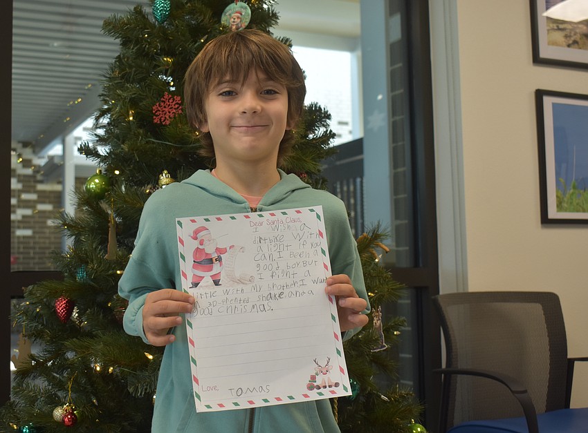 Tomas Giromini of Sarah Orcutt's second grade class at Lake Manatee K-8