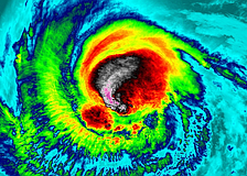 A satellite image of Hurricane Irma.