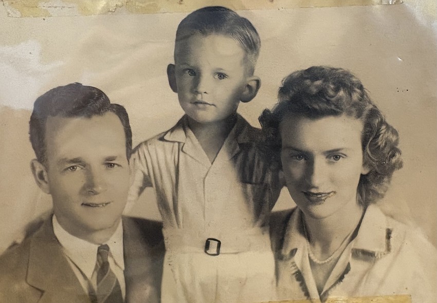 Ward Britt, pictured with his parents, Morgan “Ward” and Gertrude “Trudy” Britt, has many wonderful memories of growing up in Winter Garden.