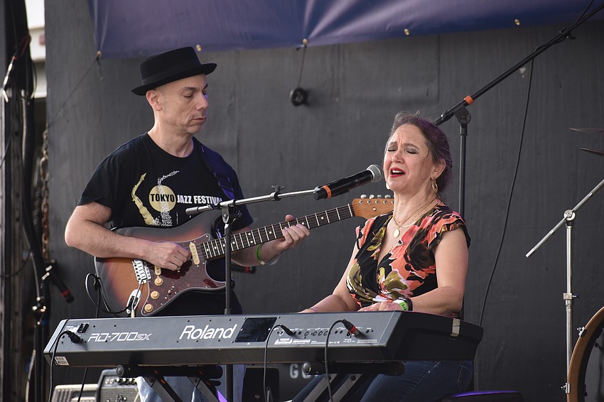 Phil Magallenes and Eden Brent perform Mississippi blues at the Lakewood Ranch Blues Fest on Dec. 6.