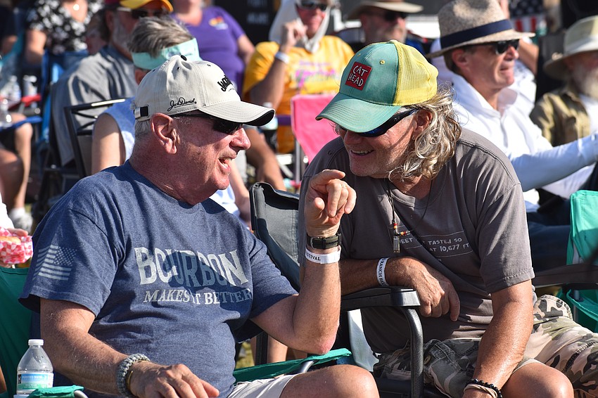 Bradenton's Don Lagor and Cape Coral's Jeff Levitre served in the military together and reunited for the first time in 30 years at the Lakewood Ranch Blues Festival.