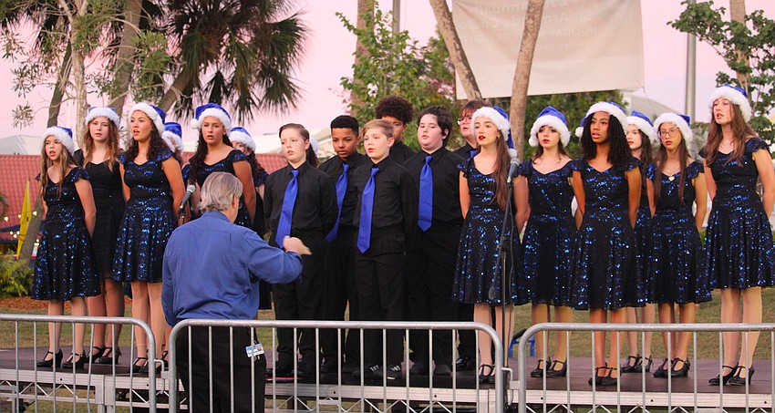 The Sarasota Academy of the Arts offered musical entertainment for the evening's tree-lighting festivities.