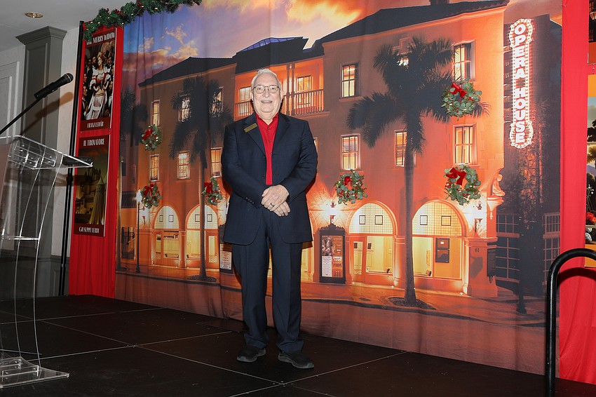 John Fisher and the gorgeous backdrop he designed.