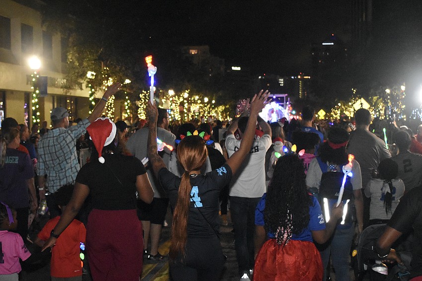 The parade moves along.