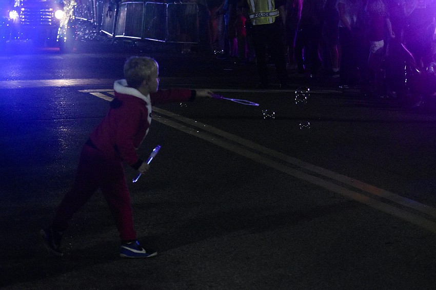 Thomas Henning, 6, gets in some bubble action.