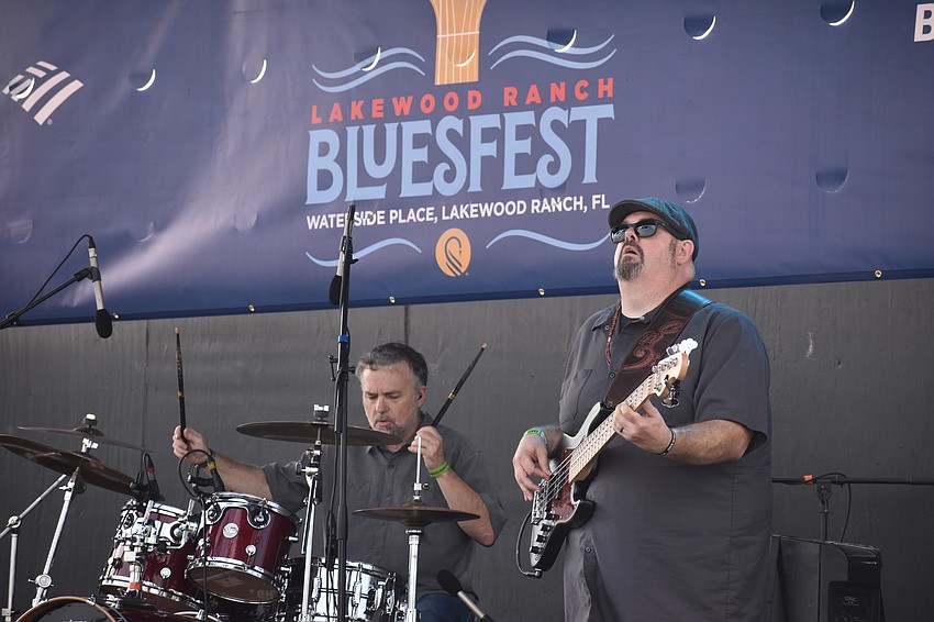 Drummer Ray Hangen and bassist Cliff Moore perform with Albert Castiglia at the Lakewood Ranch Blues Fest Dec. 6.
