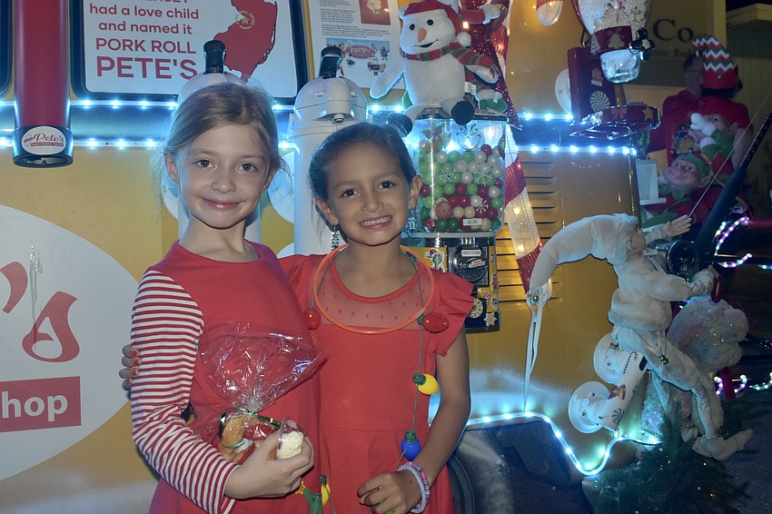 Braelyn Butts, 7, and Claire Douberly, 6, participated with Pork Roll Pete's.