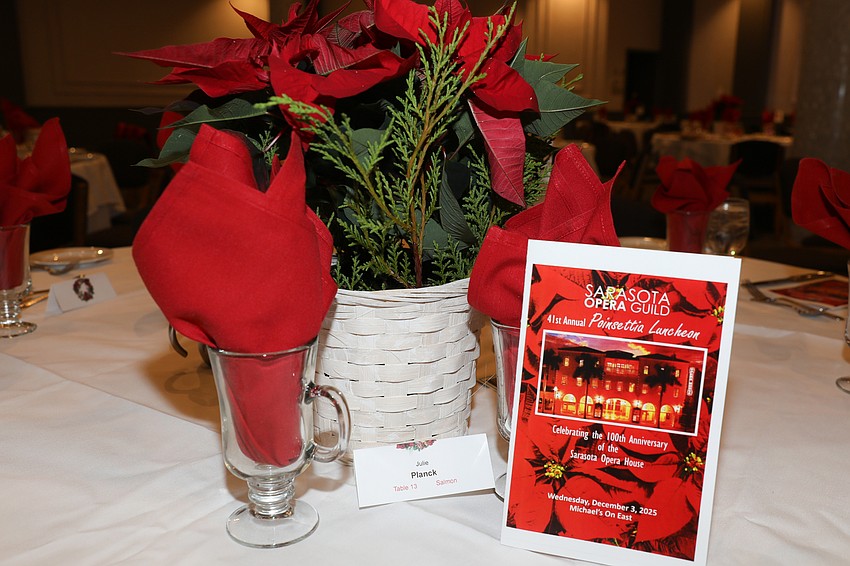 The Sarasota Opera Guild held its 41st annual Poinsettia Luncheon on Dec. 3, at Michael's on East with 160 guests in attendance.