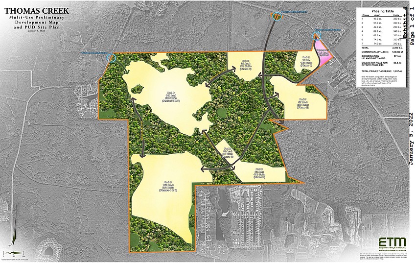 In 2022, the Jacksonville City Council approved rezoning the property for a maximum of 2,300 residential units and 125,000 square feet of commercial uses.