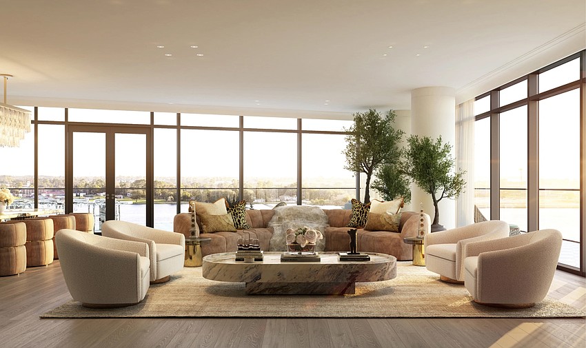 A rendering of a living room at the Four Seasons Hotel and Residences. A rendering of a living room at the Four Seasons Hotel and Residences.