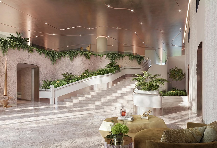 The residential lobby at the Four Seasons Hotel and Residences. The residential lobby at the Four Seasons Hotel and Residences.