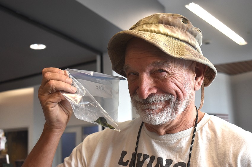 Parrish's Larry Maas brought a leaf from his citrus tree that is deteriorating. He was told it was an aphid infestation and to use  insecticidal soap to kill off the bugs.