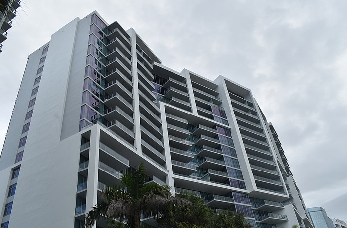 The Unit 1106 condominium at 1155 N. Gulfstream Ave. was built in 2017 and has two bedrooms, two-and-a-half baths and 1,701 square feet of living area.