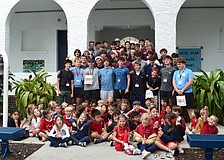 Riverview High baseball player-mentors pose for a photo on Dec. 9 with their kindergarten mentees at Southside Elementary School. Danielle Sobolewski, a kindergarten teacher at Southside, asked for some silly faces.