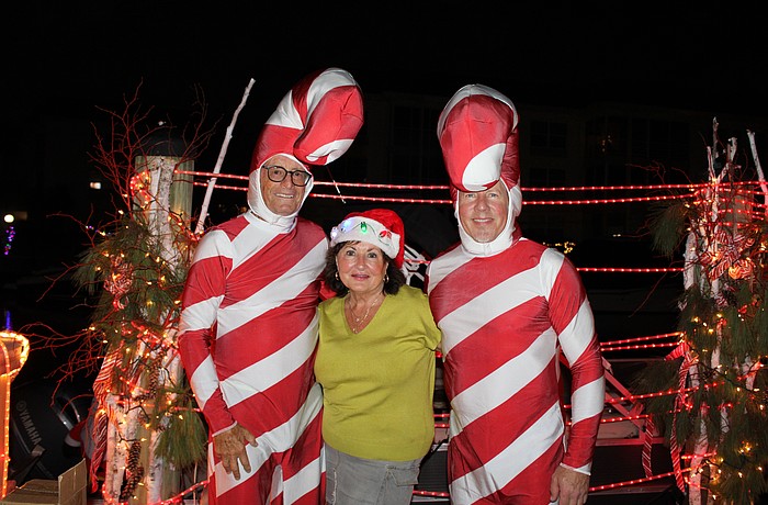 The team including Rick and Josie Bertie and Paul Christenson won second place overall and the award for best "docktail" at the Lighting of the Docks on Dec. 6 at Longboat Harbour.
