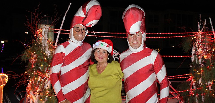 The team including Rick and Josie Bertie and Paul Christenson won second place overall and the award for best "docktail" at the Lighting of the Docks on Dec. 6 at Longboat Harbour.