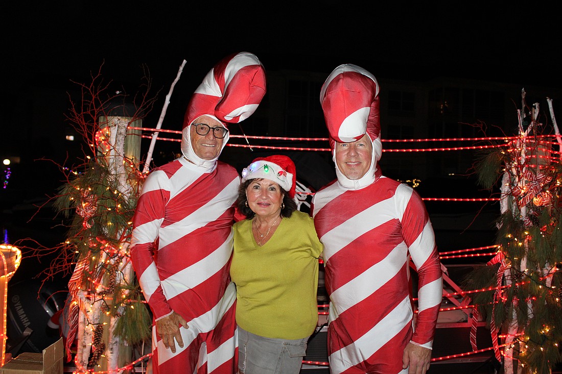 The team including Rick and Josie Bertie and Paul Christenson won second place overall and the award for best "docktail" at the Lighting of the Docks on Dec. 6 at Longboat Harbour.