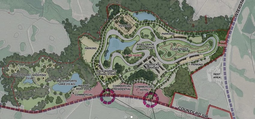 North Florida Motorsports Park is planned in Nassau County north along County Road 108 west of Interstate 95. North Florida Motorsports Park is planned in Nassau County north along County Road 108 west of Interstate 95.
