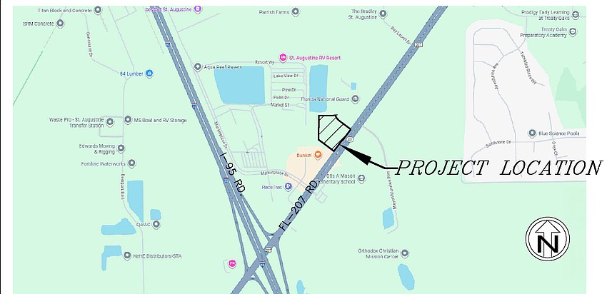 The site of a hotel project along Florida 207 in St. Johns County. The site of a hotel project along Florida 207 in St. Johns County.