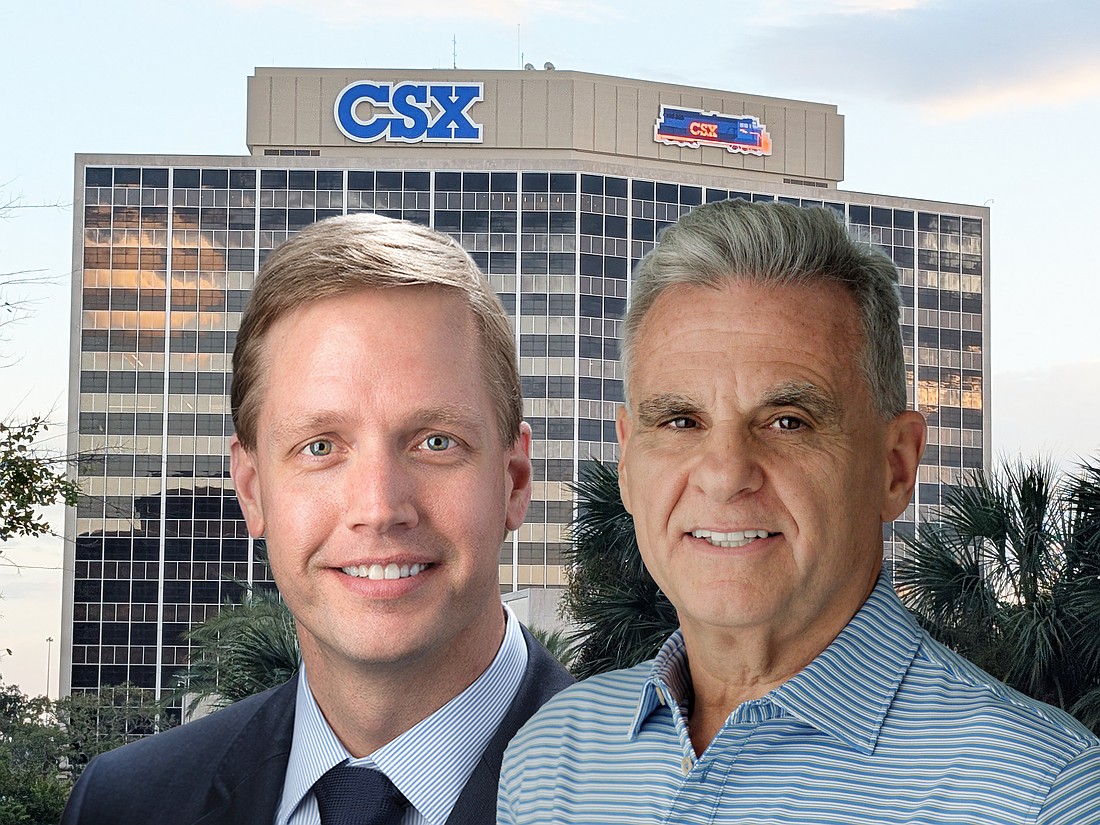 CSX executives Kevin Boone, left, and Mike Corey spoke at the UBS Global Industrials and Transportation Conference in Palm Beach.