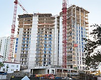 Construction of the Ritz-Carlton Residences II in The Quay. The project will add 78 condos to downtown.