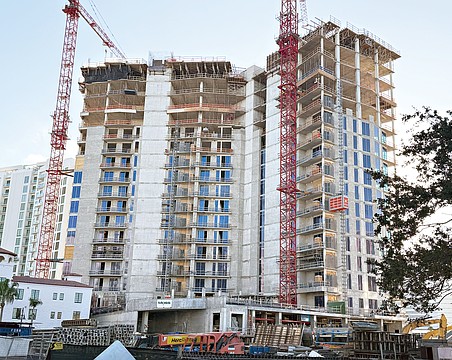 Construction of the Ritz-Carlton Residences II in The Quay. The project will add 78 condos to downtown.