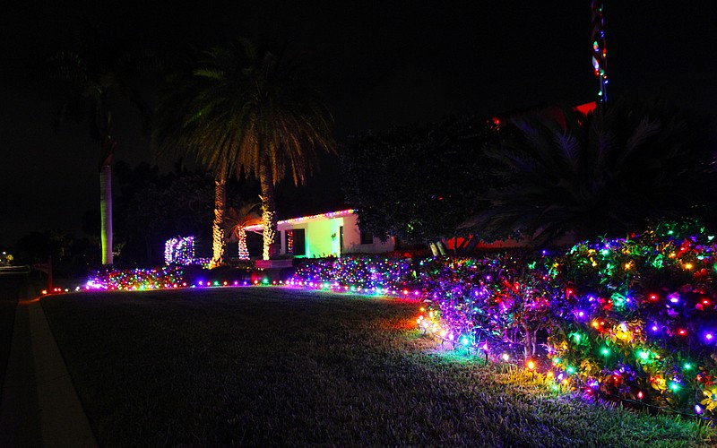 This house on the corner of Wedge Lane and Bogey Lane takes the cake for one of the most colorfully decorated homes on Longboat Key this season.