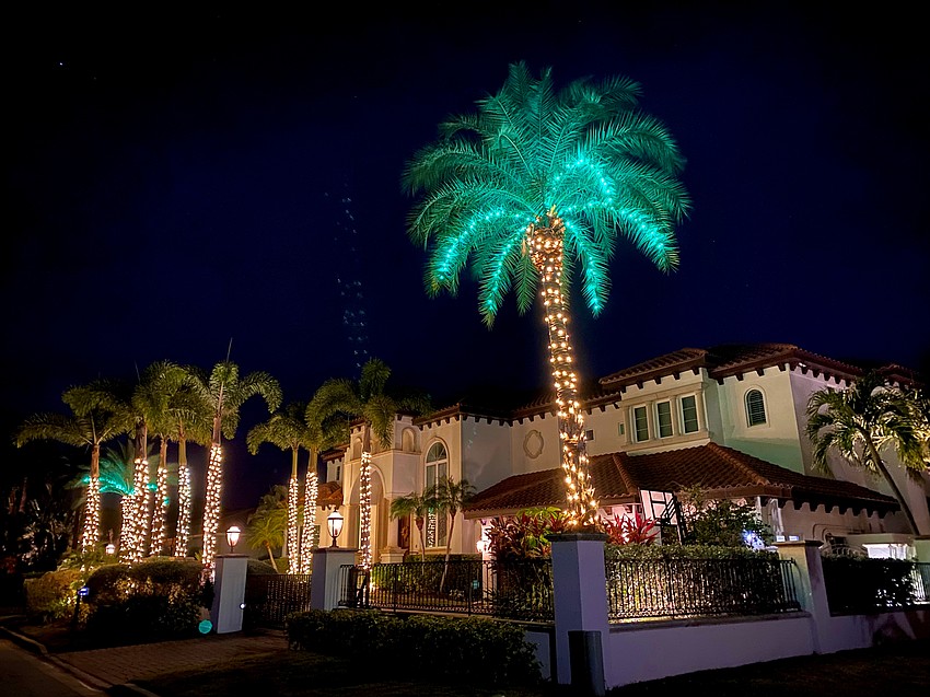 Several Bird Key homes participated in holiday home decorating, including the one at 125 N. Warbler Lane that featured some of the tallest lights this year.
