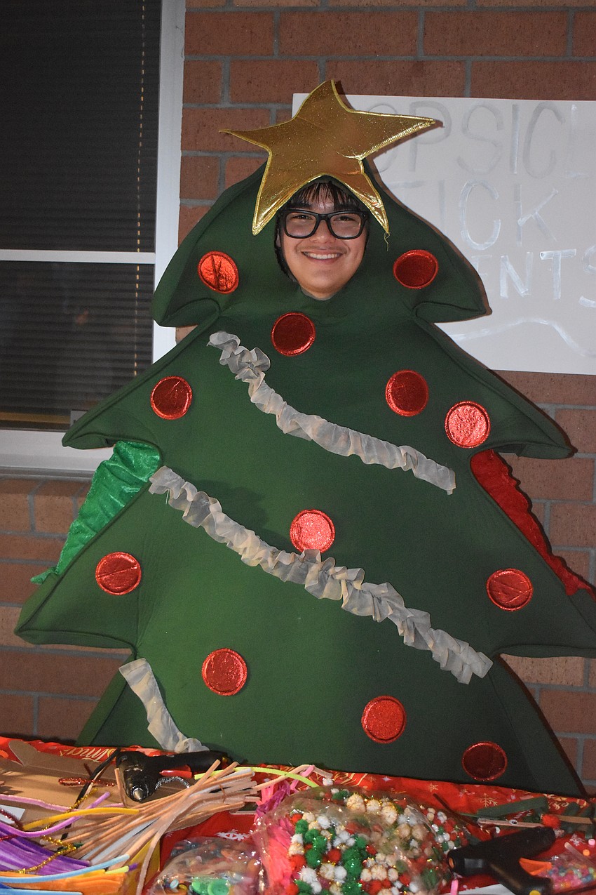 Braden River High senior Isai Palacios took festive to another level with his Christmas tree costume for River Wonderland.