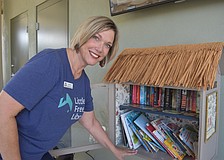 Elizabeth Henderson, the founder and president of the Little Free Library Club in Lakewood Ranch, began the group in 2023.