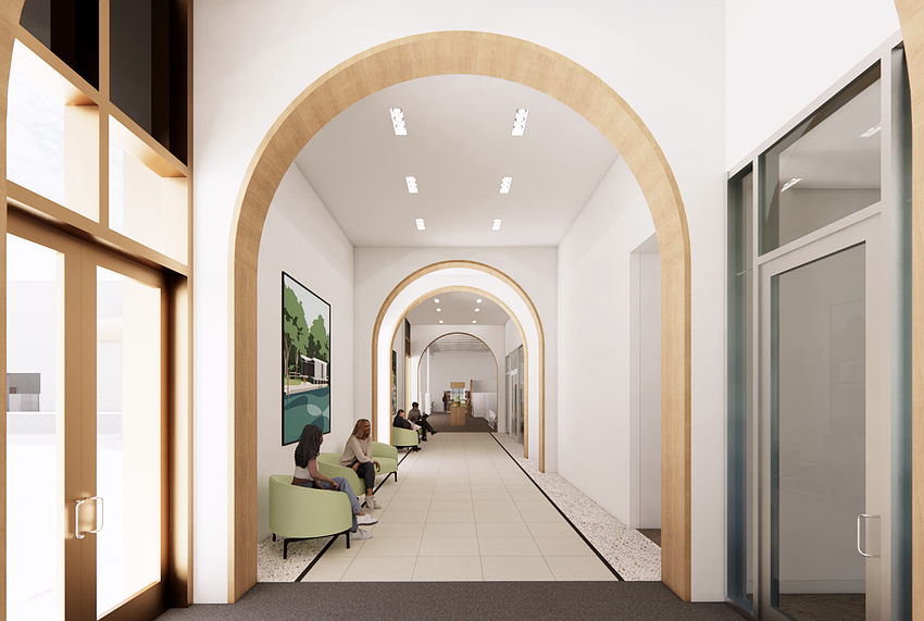 Archways are a hallmark of the new History Center's interior. Archways are a hallmark of the new History Center's interior.