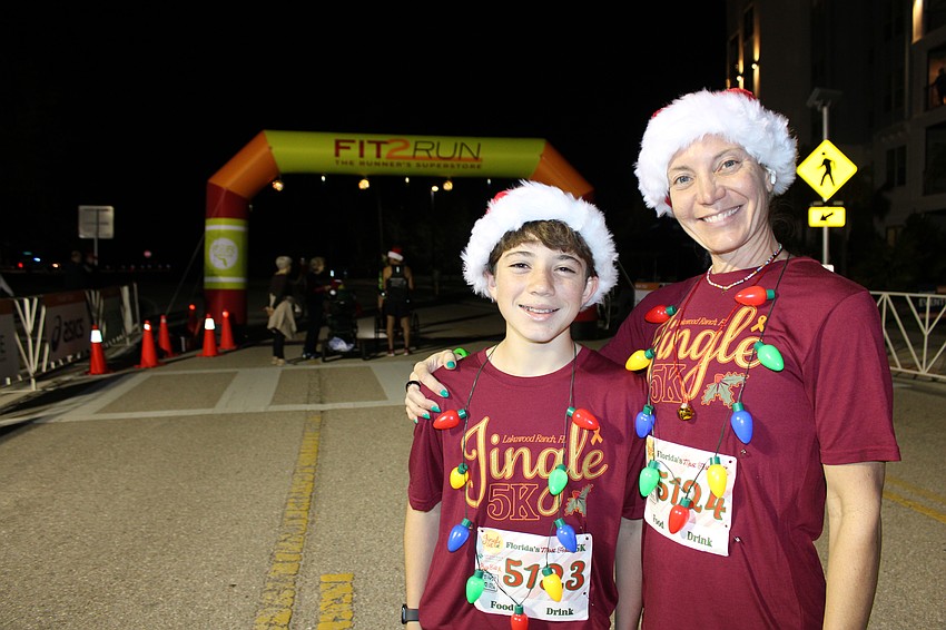 Sebastian Nantes is ready to run his first 5K with support from his mom, Karyn Nantes, at the Jingle 5K.