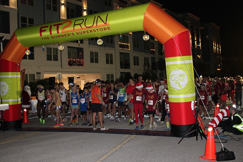 More than 500 runners get ready to start the Jingle 5K in Lakewood Ranch on Dec. 12.