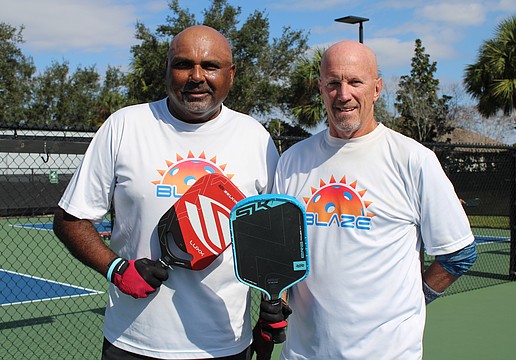 The Lakewood Ranch Pickleball Club members Mike Mulwani and Greg Pogue lost their first scrimmage 11 to nothing in 2023, but that didn't stop them from pursuing the sport to better their skills.