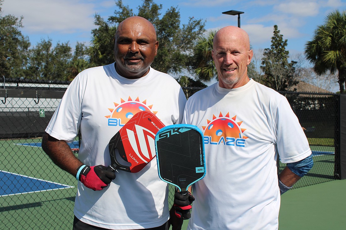 The Lakewood Ranch Pickleball Club members Mike Mulwani and Greg Pogue lost their first scrimmage 11 to nothing in 2023, but that didn't stop them from pursuing the sport to better their skills.