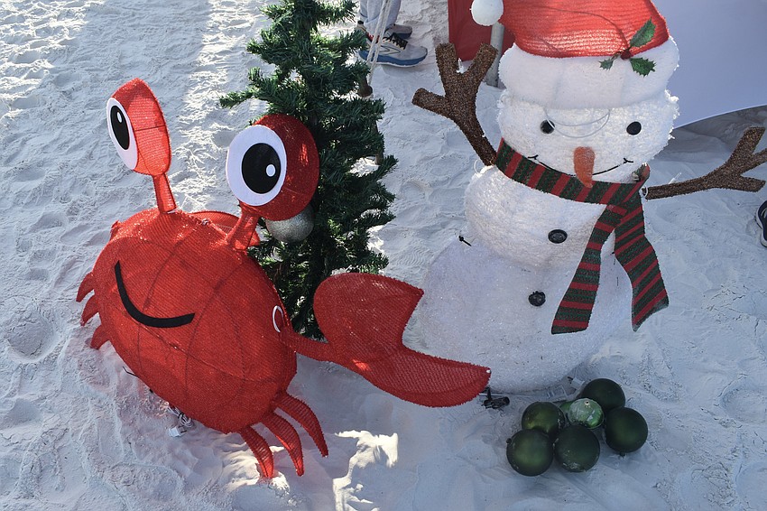 The event space was filled with holiday decorations.