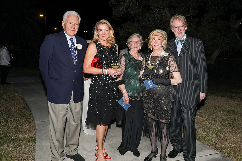 Frank Martucci, Pauline Wamsler, Katherine Martucci, Elenor Maxheim and David Sales enter Art Bash 2025.