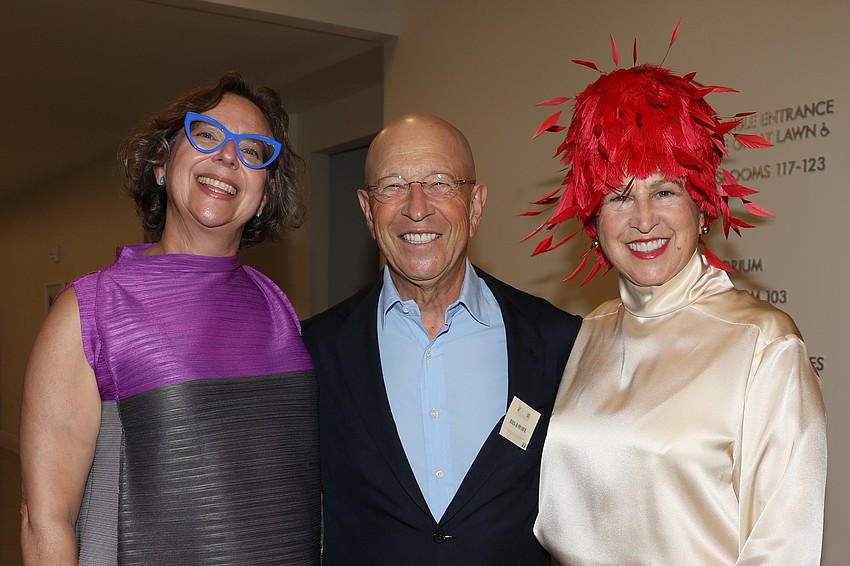 Artist Janet Echelman with Bill and Elizabeth Kahane.