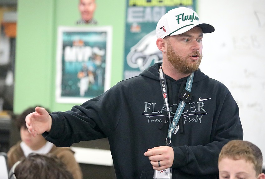 FPC entrepreneurial teacher Ale Giorgianni talks to a student. Photo by Brent Woronoff