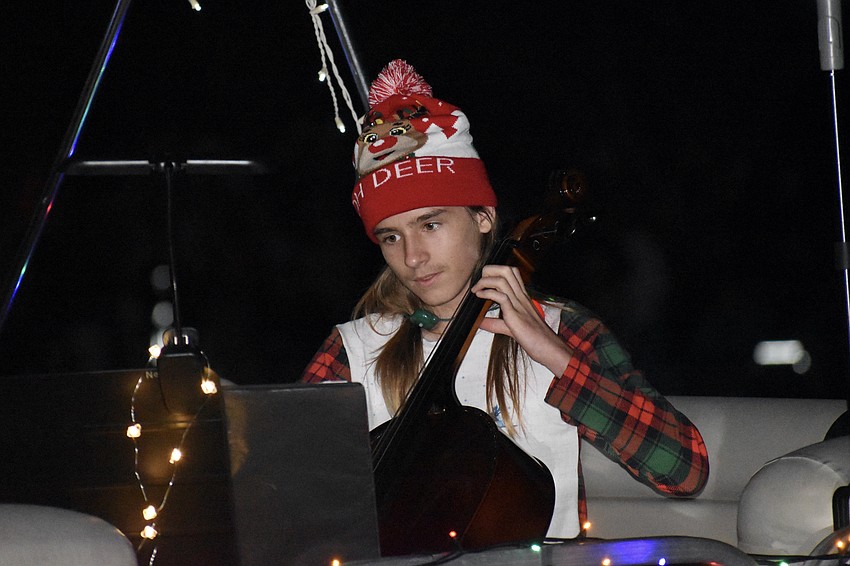 Oliver Connell, 15, plays cello on Rest A Shore.