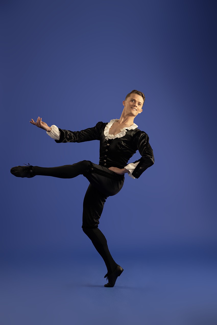 Sarasota Ballet's Gus Payne strikes a pose from George Balanchine's Sarasota Ballet's Gus Payne strikes a pose from George Balanchine's