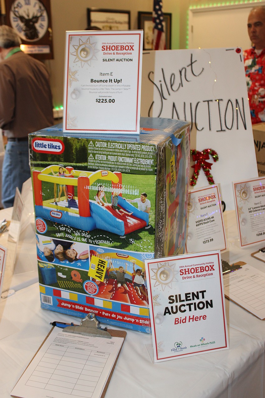 Silent auction items were donated by the business community for the event.